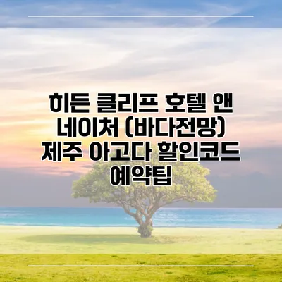 히든 클리프 호텔 앤 네이처 (바다전망) 제주 아고다 할인코드 예약팁